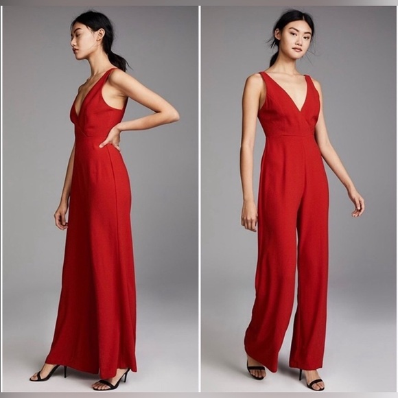 ❤️WAYF Red Wide-Leg Jumpsuit -❤️ - Picture 1 of 14